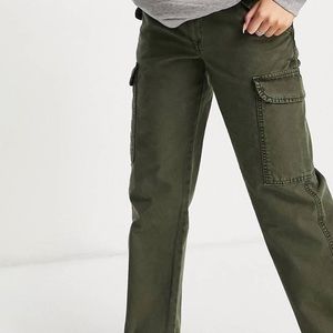 ASOS Utility Cargo Pants In Green Khaki